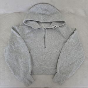 Lululemon Scuba Oversized 1/2 Zip Hoodie, Heathered Core Ultra Light Grey, XS/S